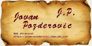 Jovan Pozderović vizit kartica